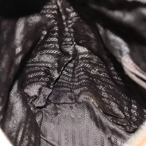 PRADA Quilted Chain Shoulder Bag Nylon Beige Auth ki4426 - Picture 15 of 16